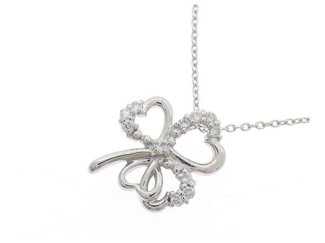 Autre Marque Pt900 Pt850 Clover Diamantenhalskette Silber - Ansicht 3