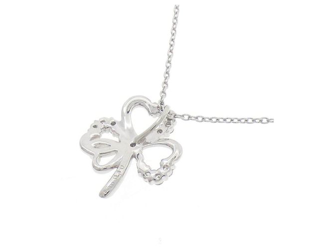 Autre Marque Pt900 Pt850 Clover Diamantenhalskette Silber - Ansicht 4