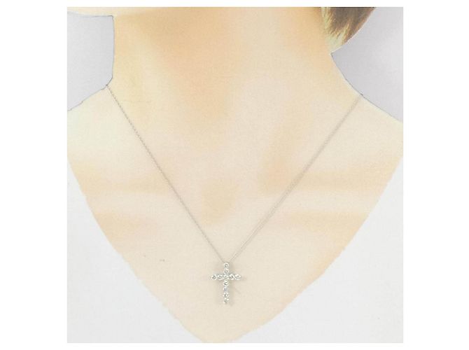 Autre Marque Diamantenhalskette PT900 PT850 Silber - Ansicht 6
