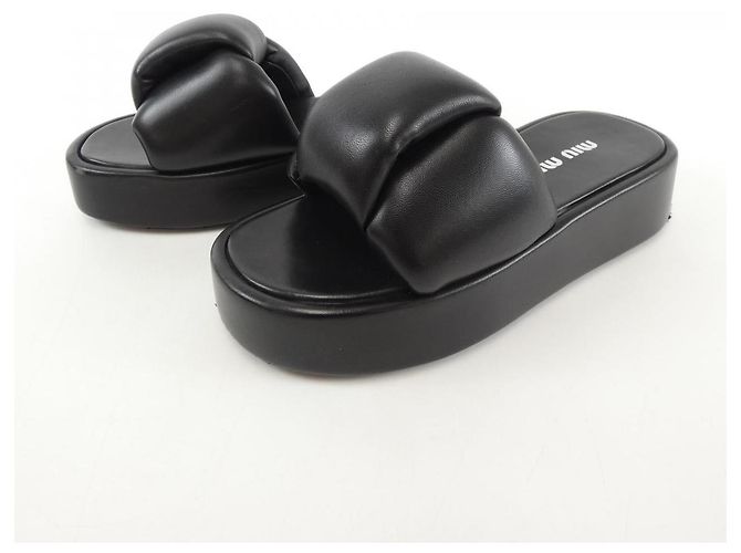 Sandali Miu Miu in pelle nera Nero - vista 3