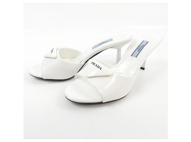 Prada 1XX657 Sandalen aus Leder Weiß - Ansicht 3