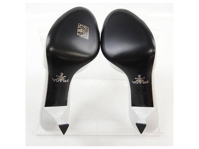 Prada 1XX657 Sandalen aus Leder Weiß - Ansicht 4