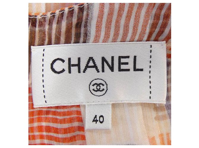 Top de seda Chanel naranja - vista 5