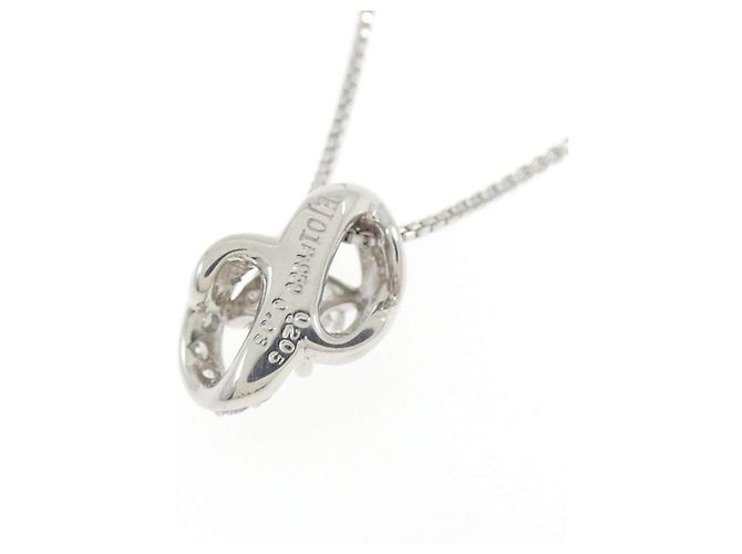 Autre Marque Platinum Diamond Necklace Silvery - view 4