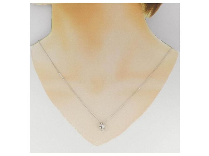 Autre Marque Platinum Diamond Necklace Silvery - view 6