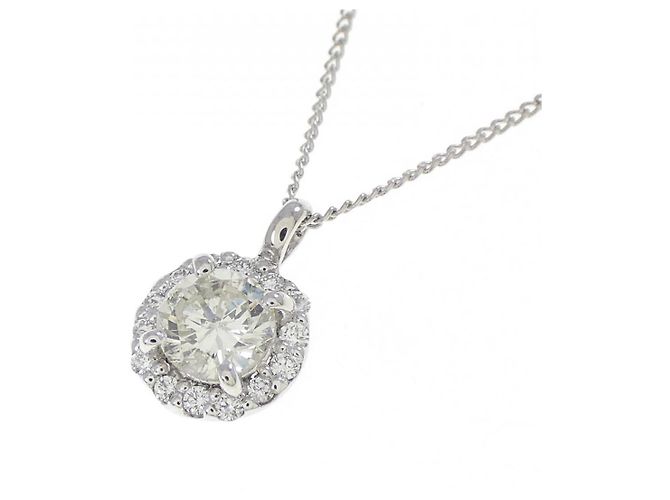 Autre Marque Colar de platina e diamantes Prata - vista 3