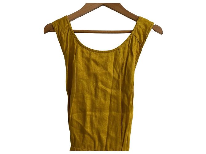 Autre Marque Vestido de lino Marilyn Moon Amarillo - vista 2