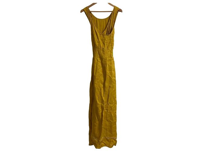 Autre Marque Vestido de lino Marilyn Moon Amarillo - vista 4