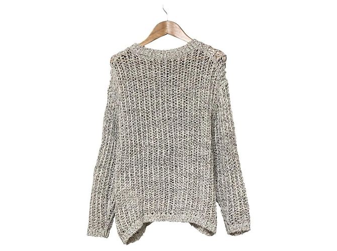 Autre Marque Sweater de malha de algodão com penas PLST Marrom - vista 3
