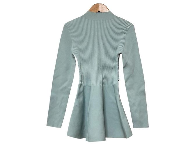 Autre Marque PLST Wholegarment Peplum Pullover Grün - Ansicht 3