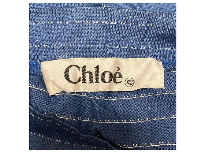 Chloé T-shirt a maniche corte a righe Chloe Blu - vista 4