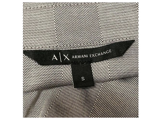 Armani Exchange Langarmhemd mit Fischgrätenmuster Braun - Ansicht 4
