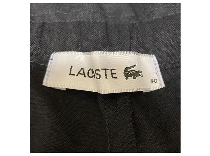 Autre Marque Pantaloni Wide Lacoste Nero - vista 4