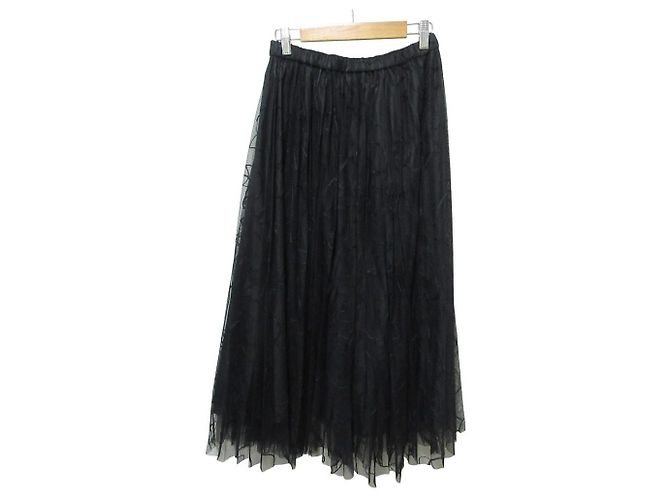 Autre Marque Saia Longa Plissada de Organza Simplicite Preto - vista 2