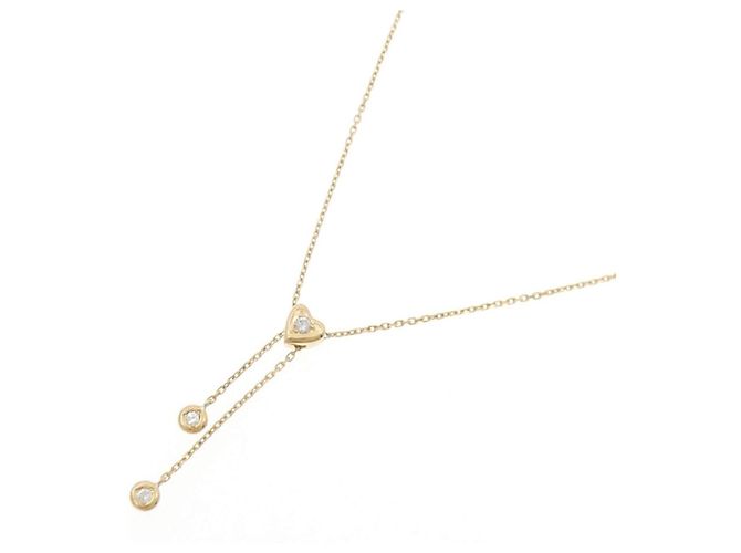 Autre Marque Colar de Coração com Diamantes Au750 Dourado - vista 2