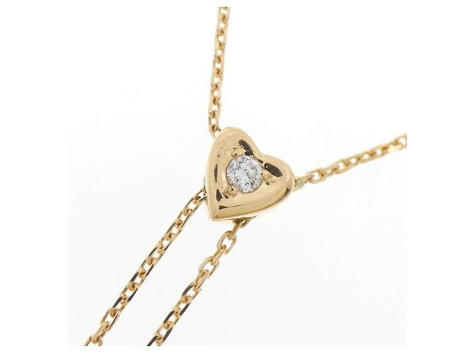 Autre Marque Colar de Coração com Diamantes Au750 Dourado - vista 3
