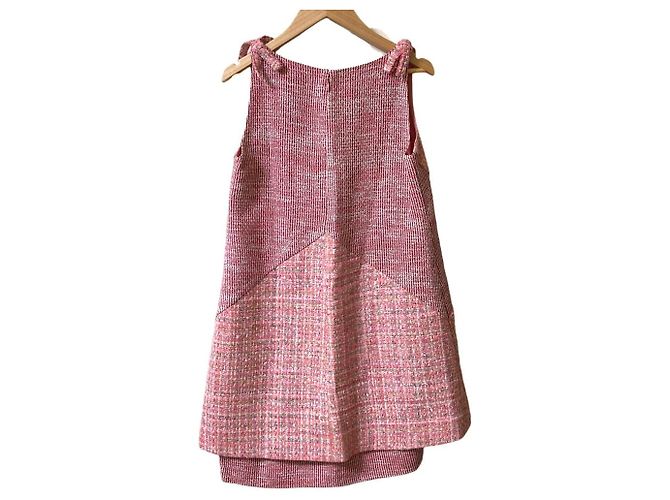 Vestido de tweed Chanel Coco Mark Rosa - vista 2