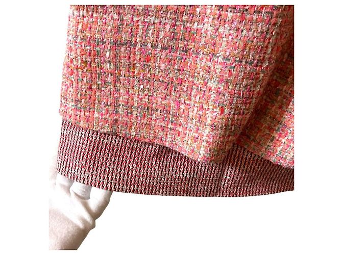 Vestido de tweed Chanel Coco Mark Rosa - vista 4