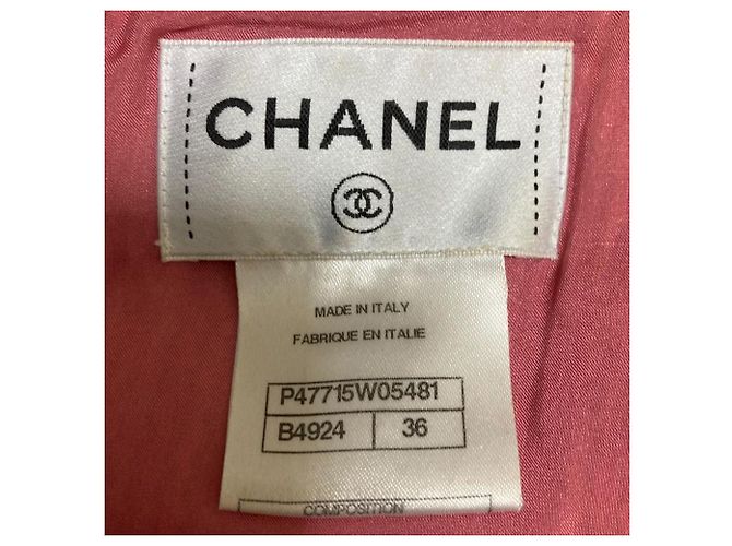 Vestido de tweed Chanel Coco Mark Rosa - vista 8