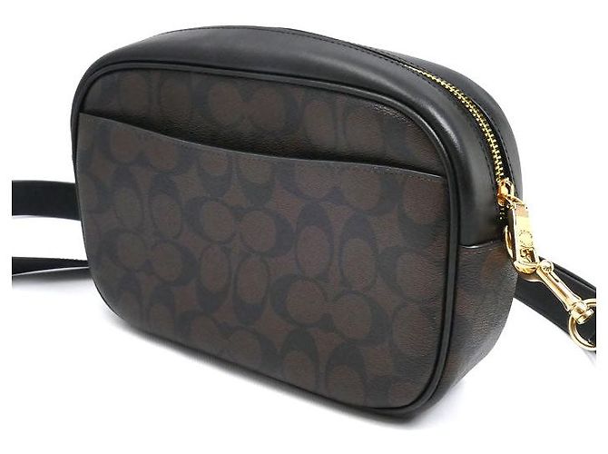 Borsa a tracolla COACH Jamie in tela rivestita Marrone Nero - vista 2