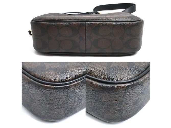 Borsa a tracolla COACH Jamie in tela rivestita Marrone Nero - vista 3