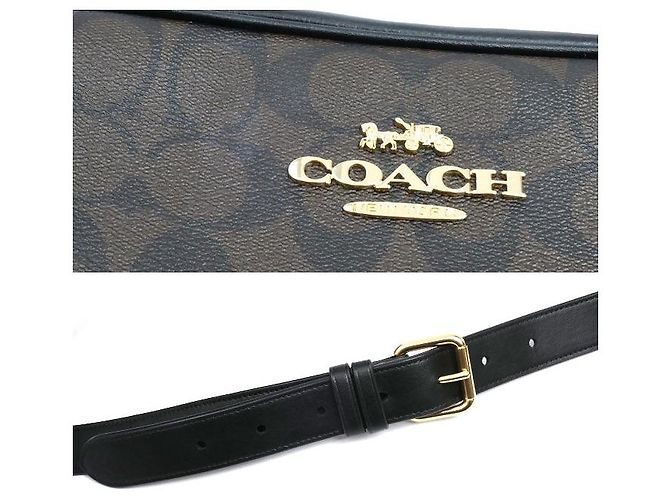 Borsa a tracolla COACH Jamie in tela rivestita Marrone Nero - vista 6