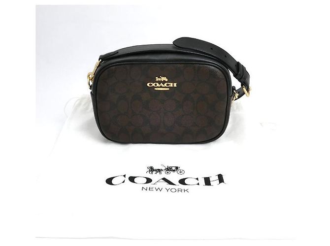 Borsa a tracolla COACH Jamie in tela rivestita Marrone Nero - vista 7