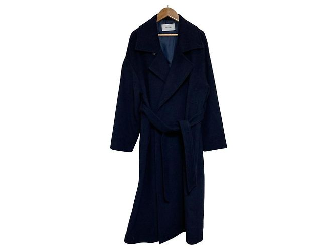 Autre Marque Abrigo largo de lana Style Deli LUXE Azul Azul marino - vista 2
