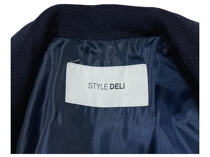 Autre Marque Abrigo largo de lana Style Deli LUXE Azul Azul marino - vista 6