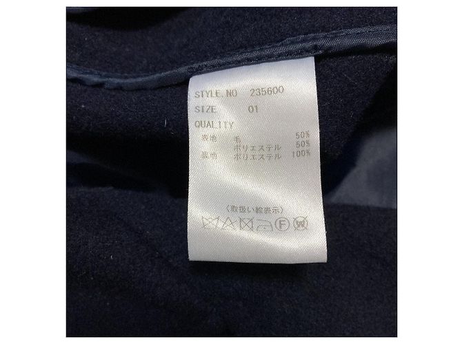 Autre Marque Abrigo largo de lana Style Deli LUXE Azul Azul marino - vista 7