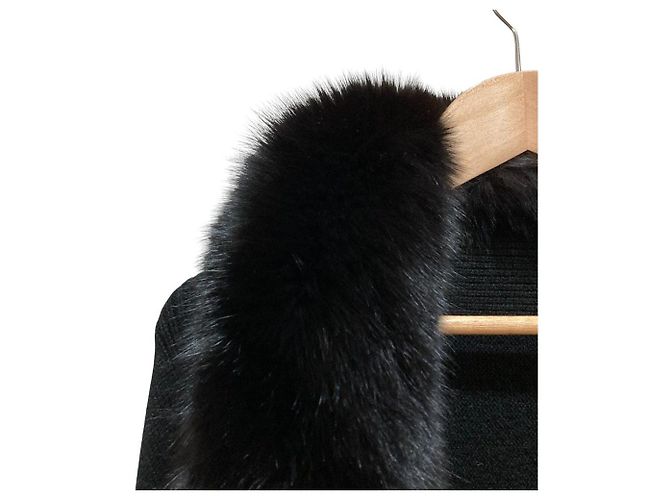 Autre Marque Capa de cashmere e pele de raposa FOXEY Preto - vista 2