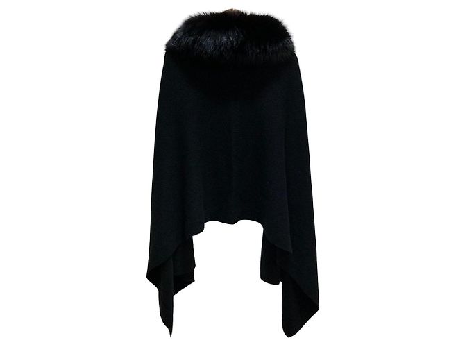 Autre Marque Capa de cashmere e pele de raposa FOXEY Preto - vista 6