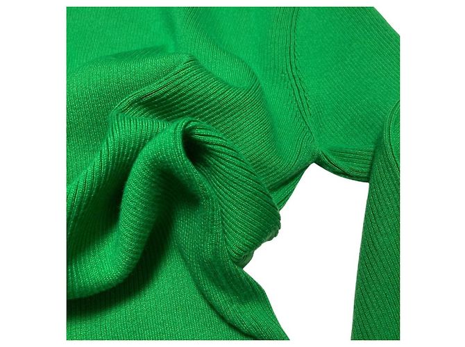 Autre Marque CABaN Rippstrick-Pullover mit Stehkragen aus Baumwolle und Kaschmir Grün - Ansicht 7