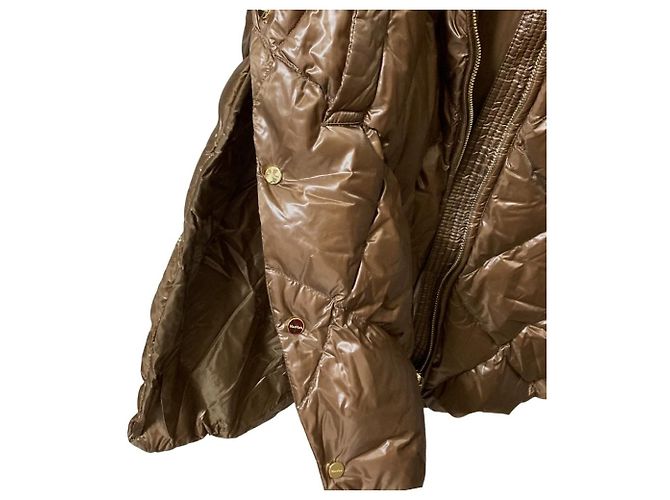 Max Mara THE CUBE Casaco longo de penas com capuz em nylon Marrom - vista 5