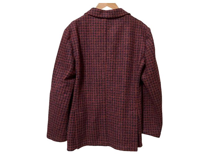 Autre Marque Veste ajustée en laine pied-de-poule ESTNATION Rouge Bleu Marine - vue 2