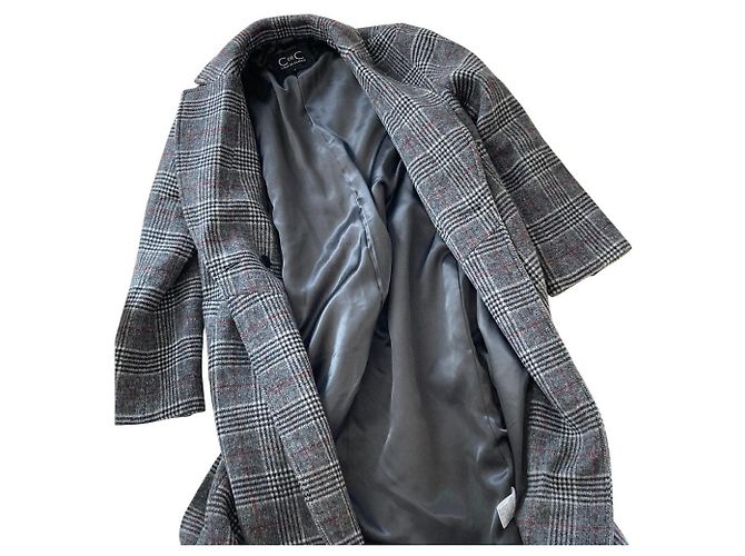 Autre Marque COUP DE CHANCE Cappotto doppiopetto Glen Check Marrone - vista 3