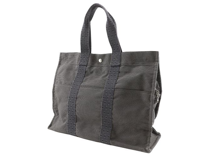 Hermès Hermes Herline GM Nylon Canvas Tote Bag Braun - Ansicht 2