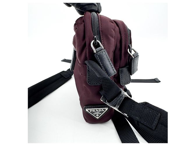 Prada Technical Zip Tessuto Small Bordeaux - Ansicht 4