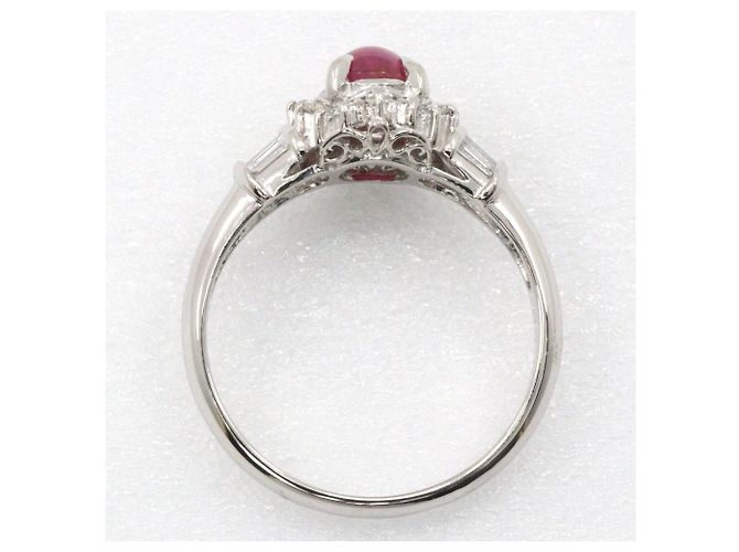 Autre Marque Anello in platino Pt900 con rubino stella e diamante Argento - vista 3