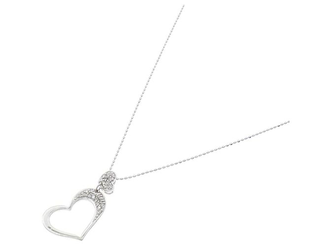 Autre Marque Collar de oro blanco Au750 y diamantes Plata - view 2