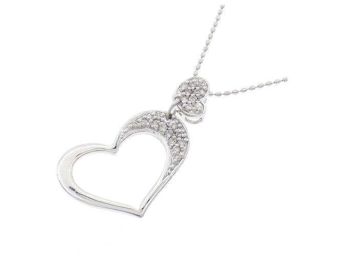 Autre Marque Collar de oro blanco Au750 y diamantes Plata - view 3