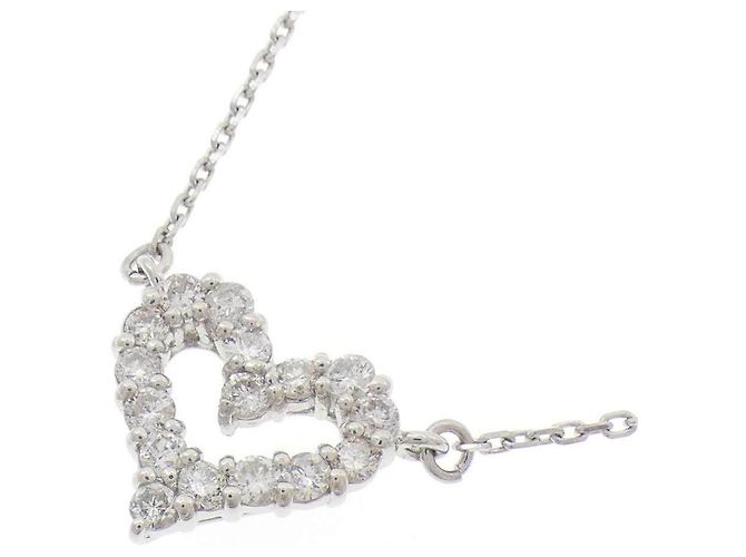 Autre Marque Platin-Diamant-Halskette Silber - Ansicht 3