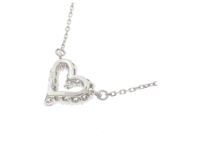 Autre Marque Platin-Diamant-Halskette Silber - Ansicht 4