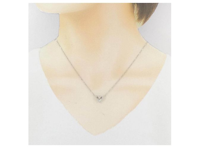 Autre Marque Platin-Diamant-Halskette Silber - Ansicht 6