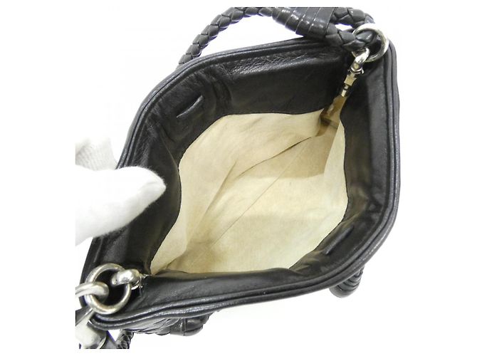 Borsa a tracolla in pelle Bottega Veneta Nero - vista 9