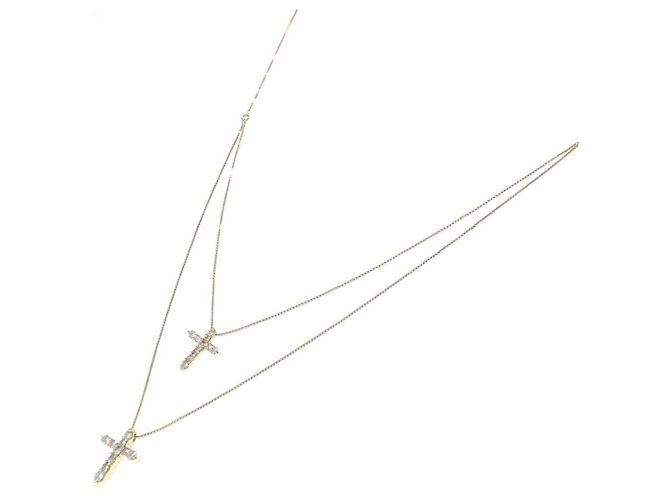 Autre Marque Au750 Kreuz Diamant Halskette Golden - Ansicht 2