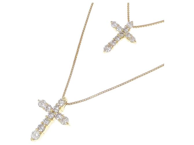 Autre Marque Au750 Kreuz Diamant Halskette Golden - Ansicht 3
