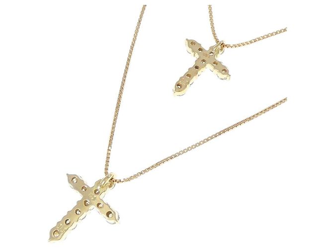 Autre Marque Au750 Kreuz Diamant Halskette Golden - Ansicht 4