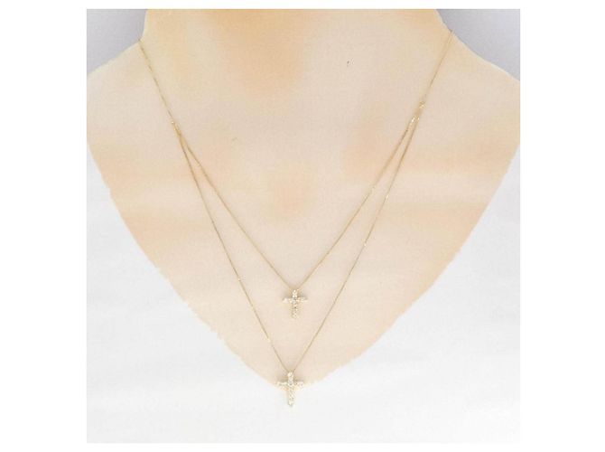 Autre Marque Au750 Kreuz Diamant Halskette Golden - Ansicht 6