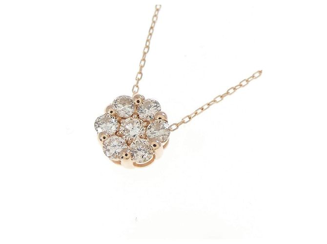 Autre Marque Collana Au750 Fiore e Diamanti Rosa - vista 3